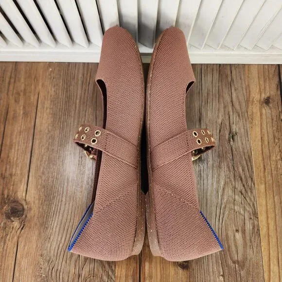 Rothy's The Ballet Mary Jane Flats Womens Size 9 Hazel Gold Buckle Comfort Shoes - Picture 6 of 9